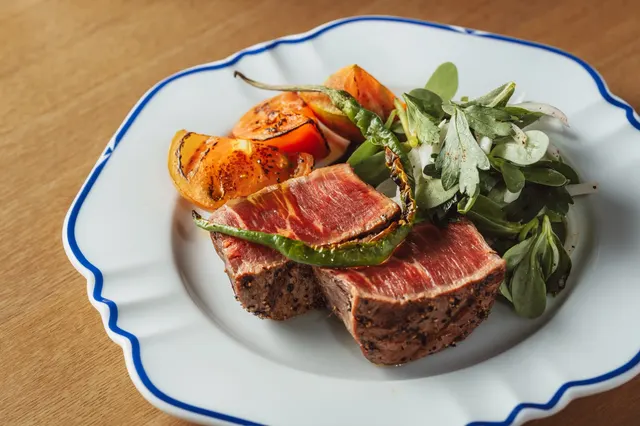 Beef tenderloin, seasonal greens