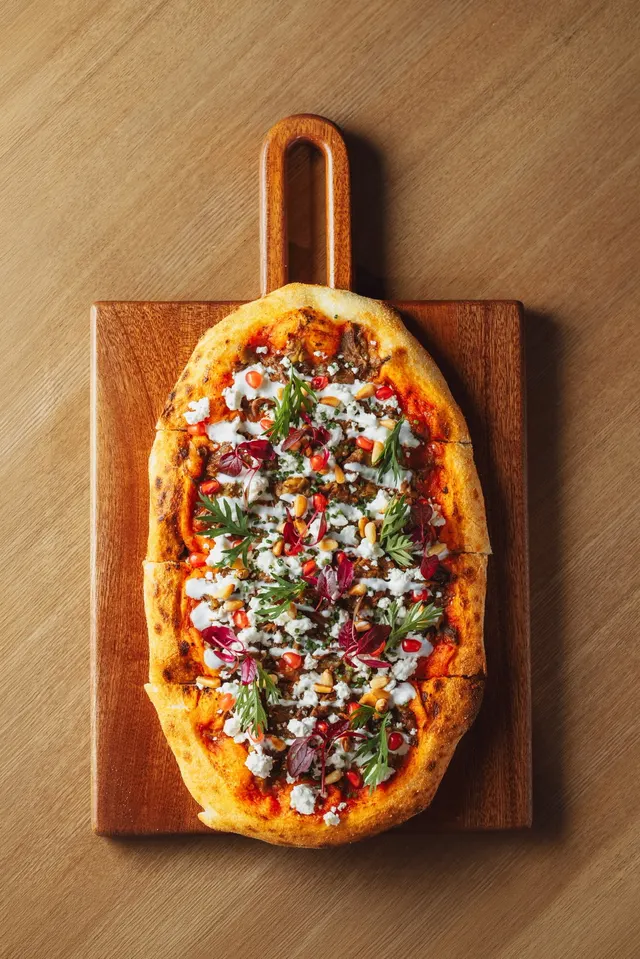 Hand-rolled pide, top view