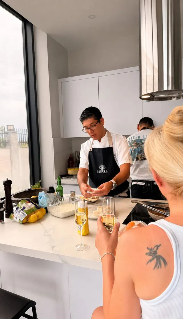 Prep in the villa kitchen